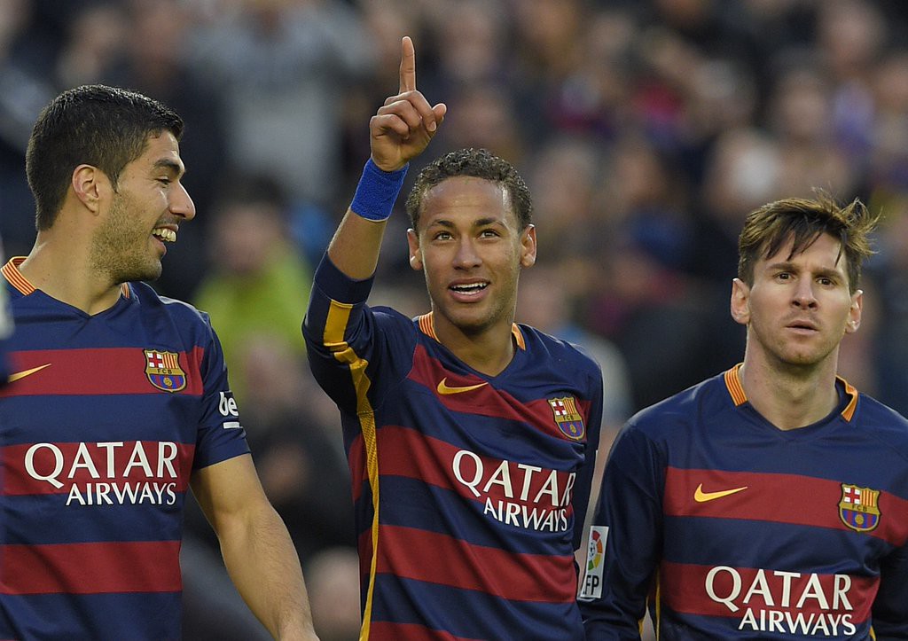 El tridente imparable del Barcelona llenó de goles a la Real Sociedad. Foto FCB