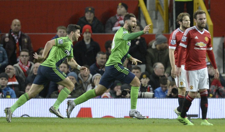 Southampton celebra su triunfo sobre el Manchester United. Foto AFP/Scarff