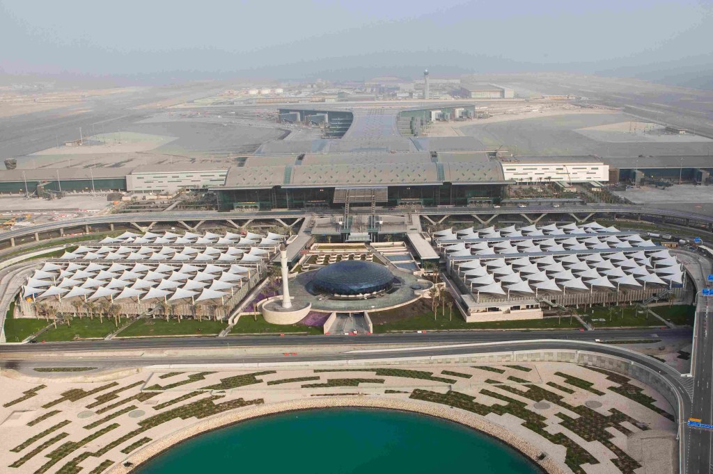 Impresionante vista aérea del Hamad International Airport Doha en Catar. Foto HIA Impresionante vista aérea del Hamad International Airport Doha en Catar. Foto HIA