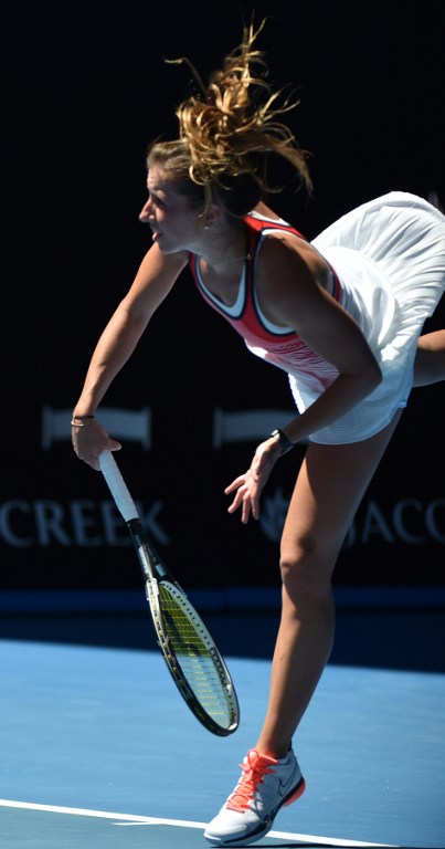 Annika Beck perdió, pero dejó la mejor foto de hoy. Foto AFP