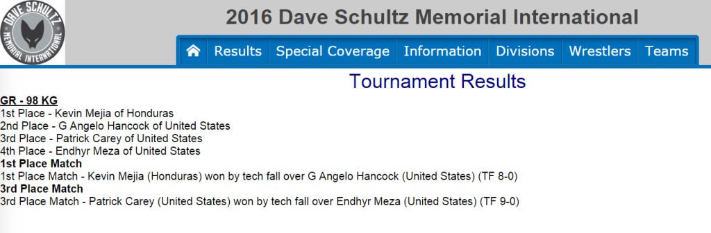Dave Schultz - Kevin Mejia