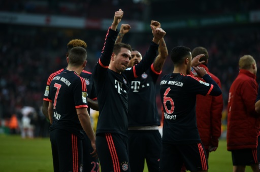 Bayern Múnich celebran su victoria 1-0 ante el Colonia. Foto AFP