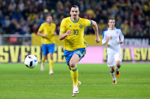 El delantero sueco Zlatan Ibrahimovic el 29 de marzo de 2016 durante un partido amistoso contra República Checa. Foto AFP