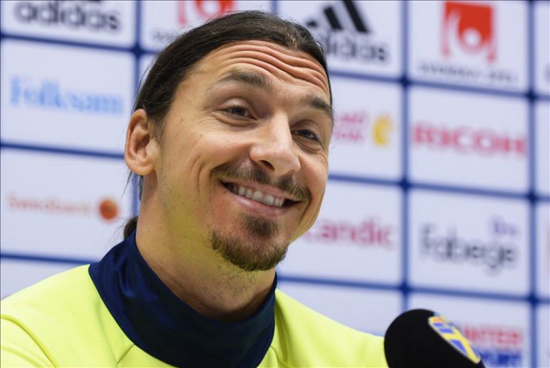 Zlatan en conferencia de prensa. Foto EFE
