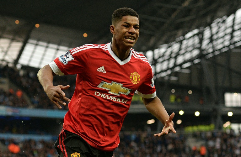 Marcus Rashford logró el gol de la victoria para el United en un mal partido de los 'devils'. Foto AFP