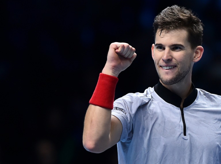 Dominic Thiem celebra su victoria sobre el japonés Kei Nishikori. Foto AFP
