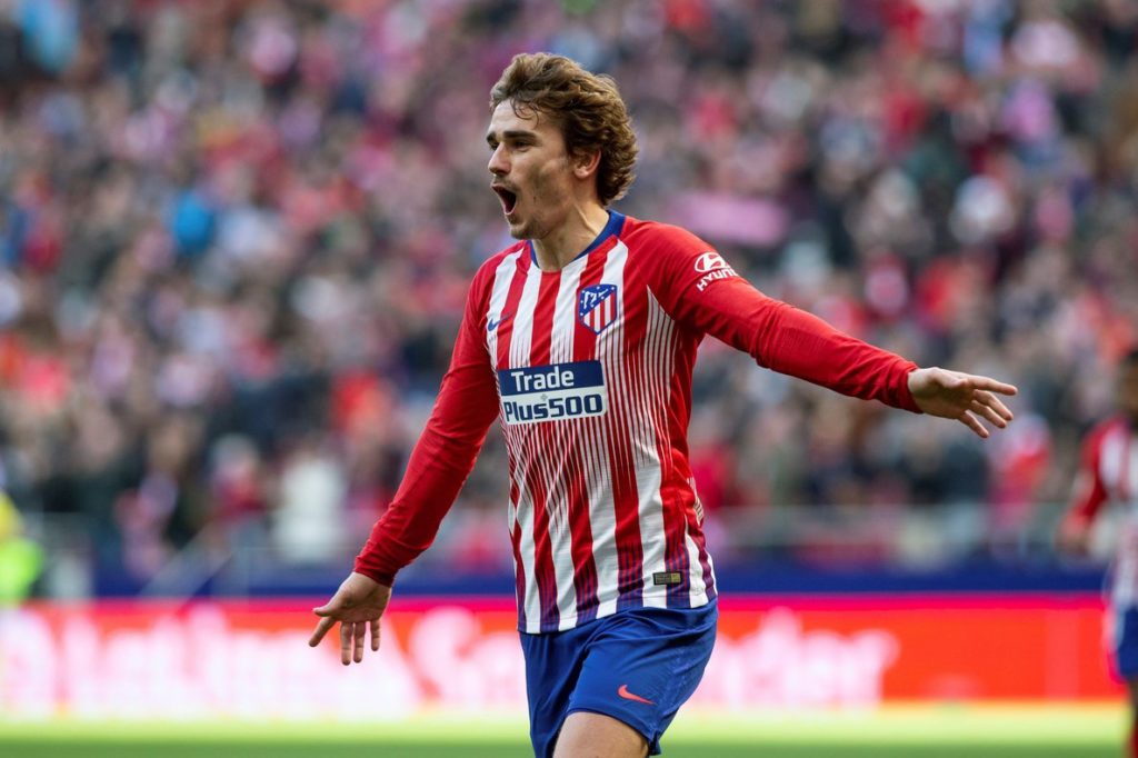 Griezmann celebra el primer gol del Atlético ante el Getafe. Foto EFE