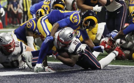 Jugada del touchdown que cambió el ritmo del partido hacia los Patriotas. Foto Getty