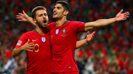 Celebración lusa al ganar la Nations League. Foto Getty