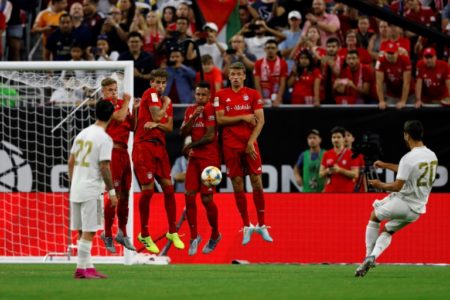Un momento del amistoso entre el Real Madrid y el Bayern Múnich