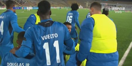 Honduras celebró el empate de Alejandro Reyes. Foto ESPN