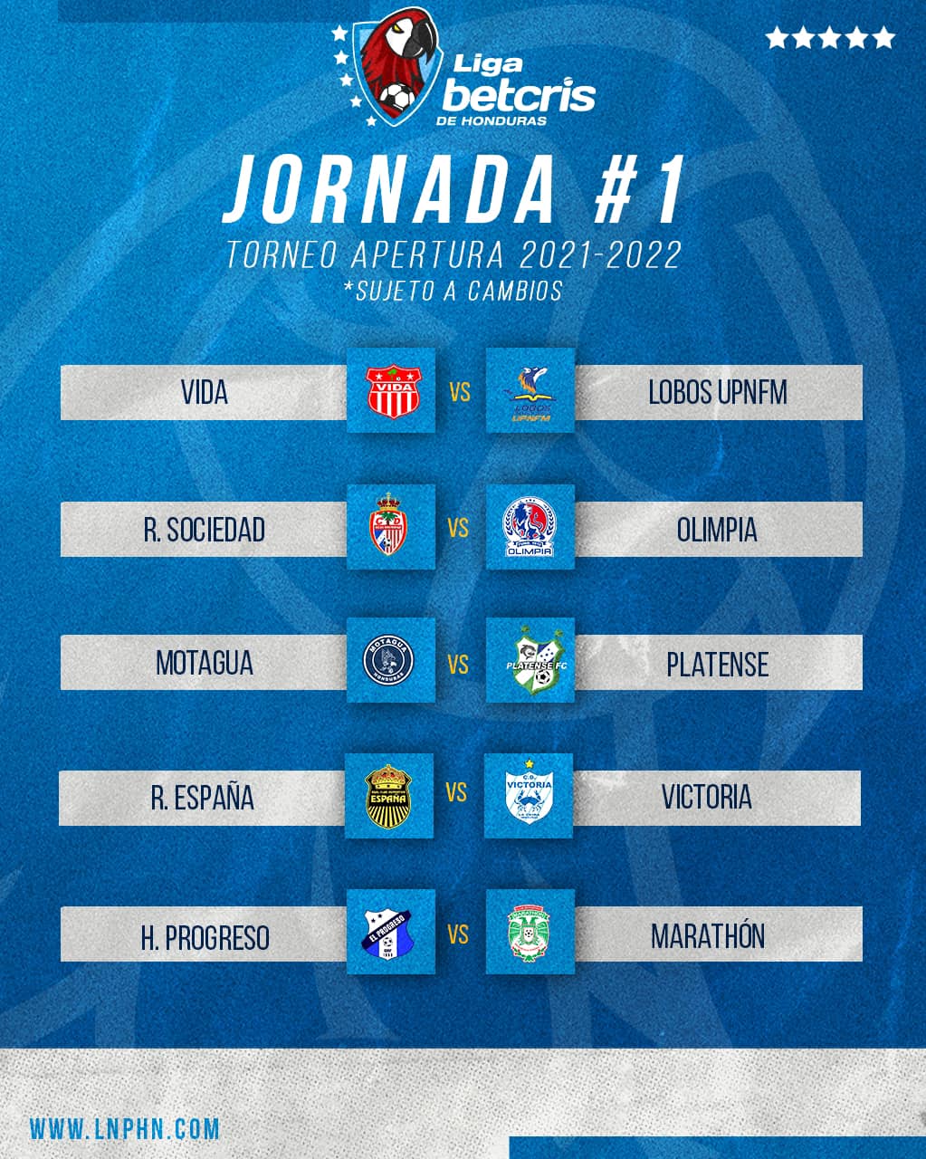 Liga Betcris de Honduras define calendario del Torneo Apertura 2021/2022 Liga Betcris de Honduras define calendario del Torneo Apertura 2021/2022
