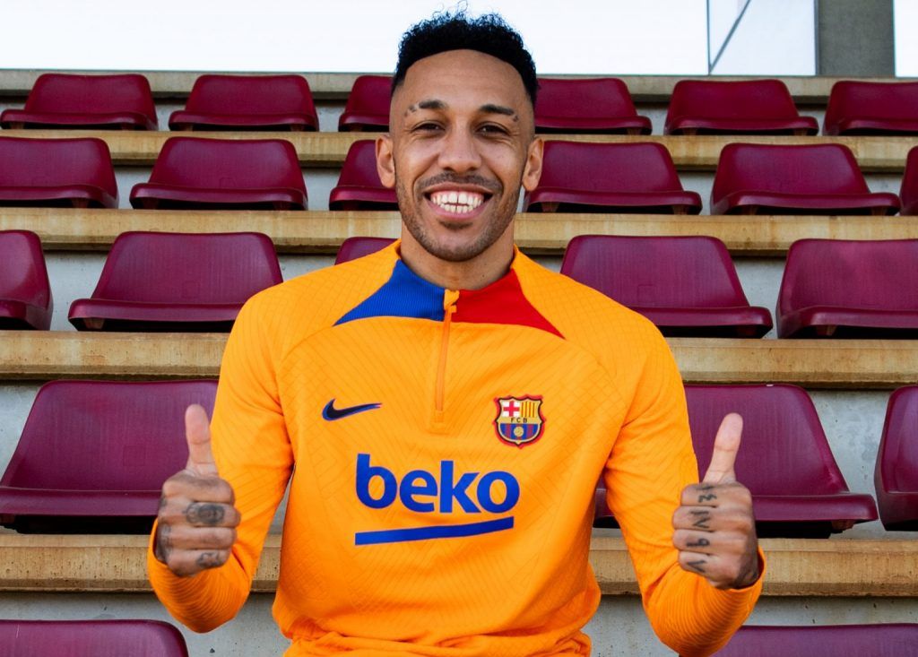 Pierre Emerick Aubameyang ya luce los colores del FC Barcelona