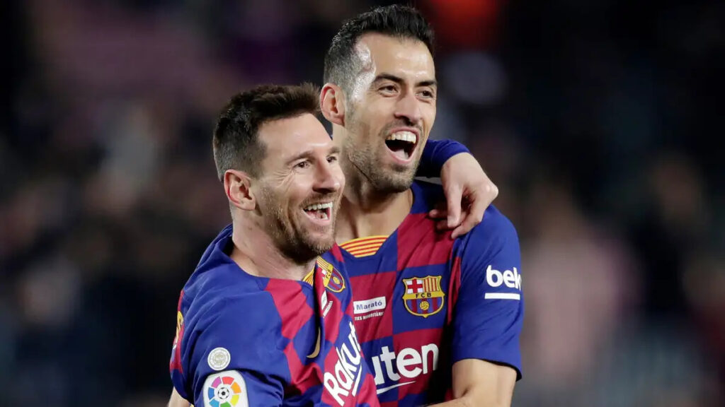 Esta vez vistiendo los colores del Inter Miami CF se juntan Busi y Leo. Foto GETTY